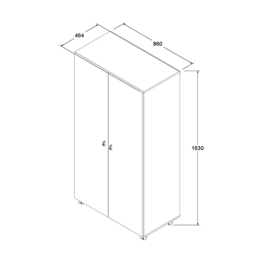 Armário Multiuso Alto 2 Portas com Rodízios e Nicho para Eletro - 100% MDF Branco [Organizador Universal]