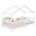 Cama Casinha Montessoriana Solteiro Lisan - 100% Madeira Maciça [Grade de Proteção 32cm]