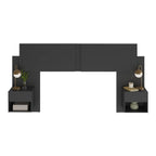 Cabeceira Extensível Casal/Queen com 2 Mesas de Cabeceira - 100% MDF [Kit Completo]