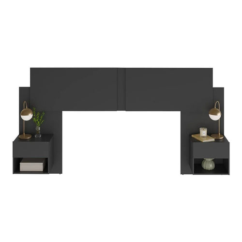 Cabeceira Extensível Casal/Queen com 2 Mesas de Cabeceira - 100% MDF [Kit Completo]