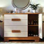 Cômoda Sapateira Bréscia 4 Gavetas e 1 Porta - 100% MDF Branco [Tampo Espaçoso]