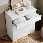 Cômoda Imperial 4 Gavetas Compacta - Branco/Nature Off White [Acabamento Premium]