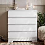 Cômoda Imperial 4 Gavetas Compacta - Branco/Nature Off White [Acabamento Premium]