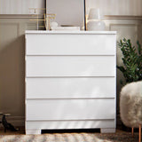 Cômoda Imperial 4 Gavetas Compacta - Branco/Nature Off White [Acabamento Premium]