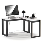 Mesa Escrivaninha de Canto em L Berlim Home Office - 100% MDF Preto/Cinamomo [Design Industrial]