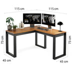 Mesa Escrivaninha de Canto em L Berlim Home Office - 100% MDF Preto/Cinamomo [Design Industrial]