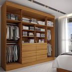 Guarda-Roupa Casal Honey 4 Portas 6 Gavetas com Espelho