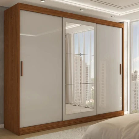 Guarda-Roupa Casal Harvard 3 Portas 2 Gavetas com Espelho 100% Mdf