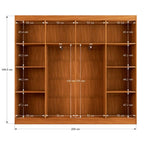 Guarda-Roupa Casal Ele e Ela 8 Portas e 8 Prateleiras - 100% MDF Cinamomo/Chumbo [Largura 2.06m]