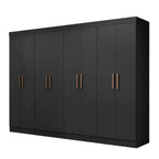 Guarda Roupa Casal 8 Portas 4 Gavetas Paris Espresso Móveis Preto [QUEIMA DE ESTOQUE]