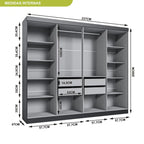 Guarda Roupa Casal 8 Portas 4 Gavetas Paris Espresso Móveis Preto [QUEIMA DE ESTOQUE]