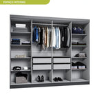 Guarda Roupa Casal 8 Portas 4 Gavetas Paris Espresso Móveis Preto [QUEIMA DE ESTOQUE]