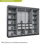 Guarda Roupa Casal 8 Portas 4 Gavetas Paris Espresso Móveis Preto [QUEIMA DE ESTOQUE]