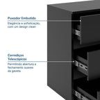 Escrivaninha em L ou Reta 140cm 6 Gavetas Preto [PROMOÇÃO]