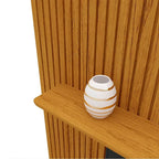 Painel Home Ripado para TV Até 75" com LED e 2 Gavetas - 100% MDF Naturale/Off White [Altura 2.50m]