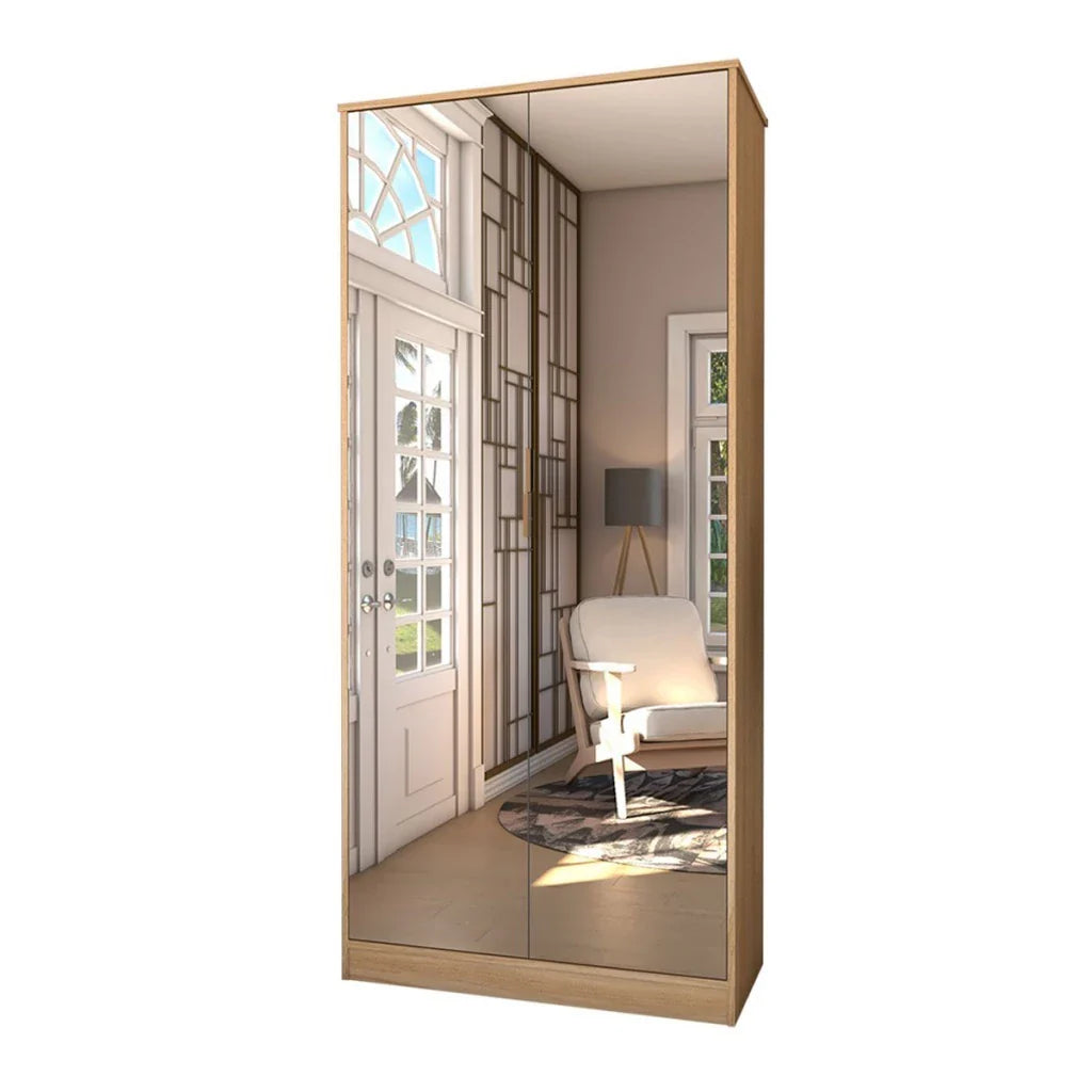 Sapateira Vertical Rubi 2 Portas com Espelho e Gaveta - 100% MDF Branco [15 Pares]